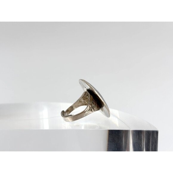 Siam Thai Made Nielloware Mekkala Goddess 925 Sterling Silver Vintage Ring sz 5 - Picture 4 of 16